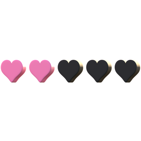 2 Heart Rating  3D Emoji