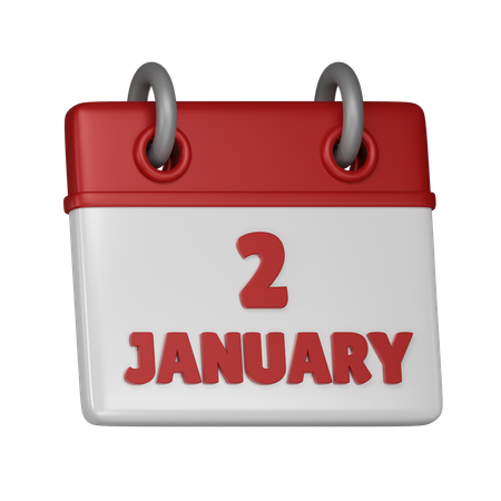 2 January  3D Icon