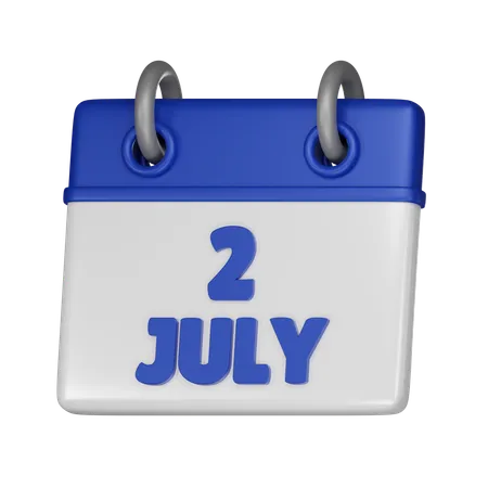 2 July  3D Icon