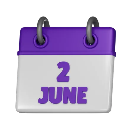 2 June  3D Icon