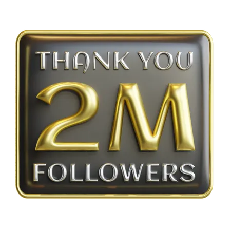 2 M Followers  3D Icon