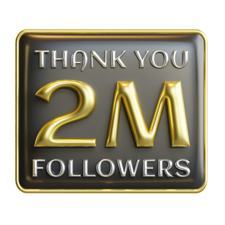 2 millones de seguidores  3D Icon