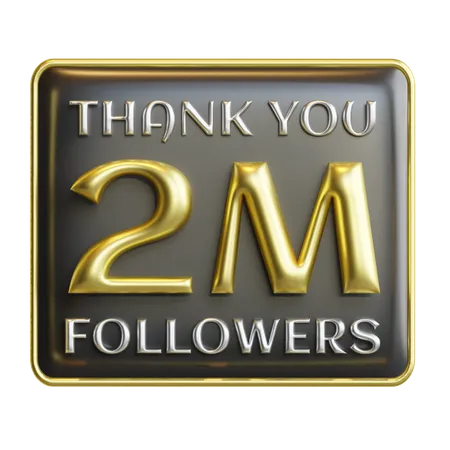 2 millones de seguidores  3D Icon