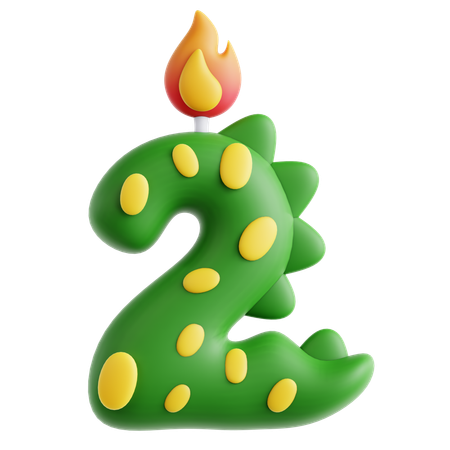 2 jolies bougies dinosaures  3D Icon