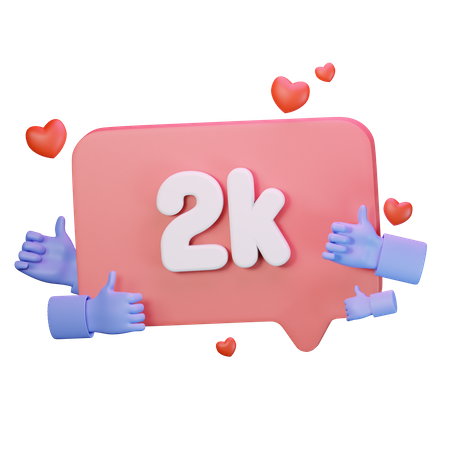 2k amor como seguidores  3D Icon