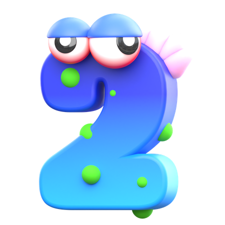 2 Monster Number  3D Icon