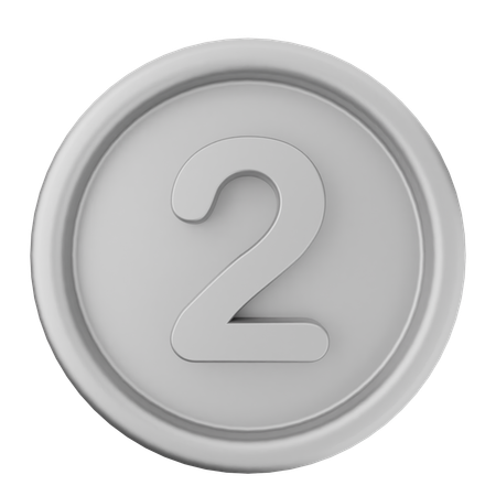 2 Number Coin Money  3D Icon