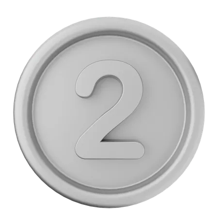 2 Number Coin Money  3D Icon