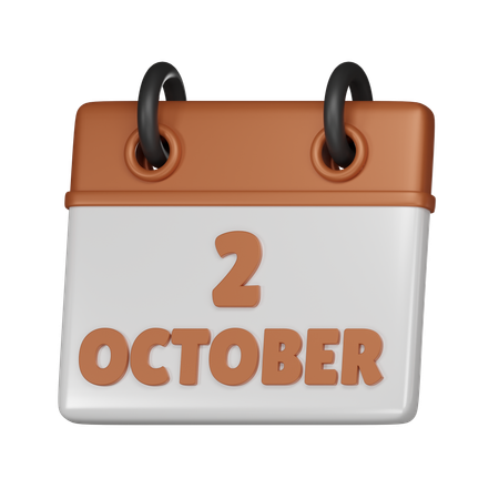 2 October  3D Icon