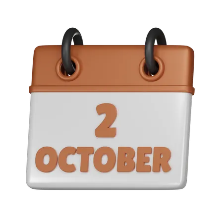 2 October  3D Icon