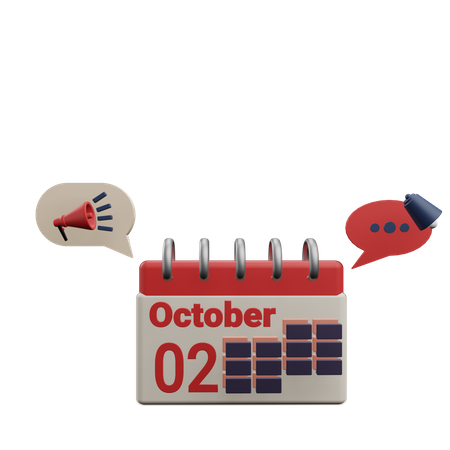 2 october  3D Icon