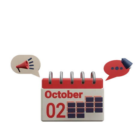 2 october  3D Icon