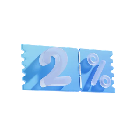 2 Percent  3D Icon