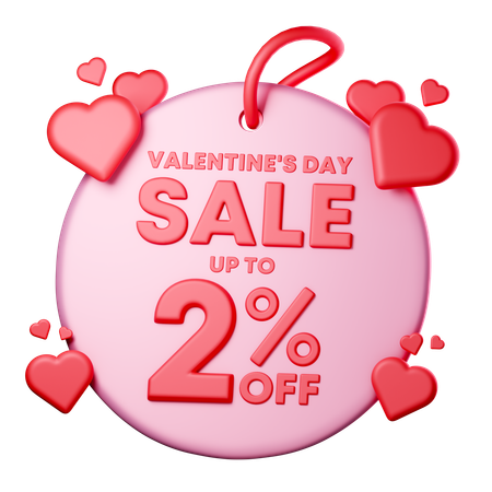 2 Percentage Discount  3D Icon