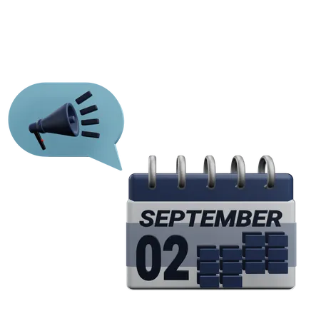 2. September  3D Icon