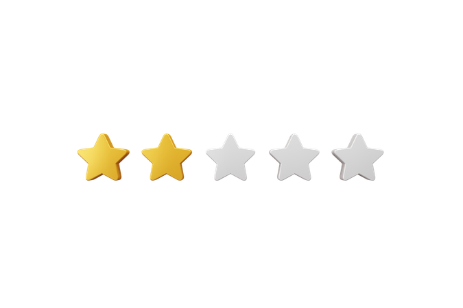 2 Star Rating  3D Icon
