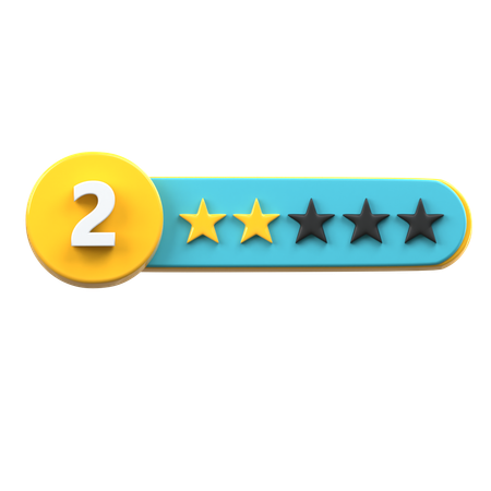 2 Star Rating  3D Icon