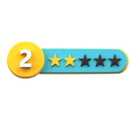 2 Star Rating  3D Icon