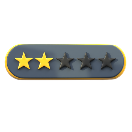 2 Star Rating  3D Icon