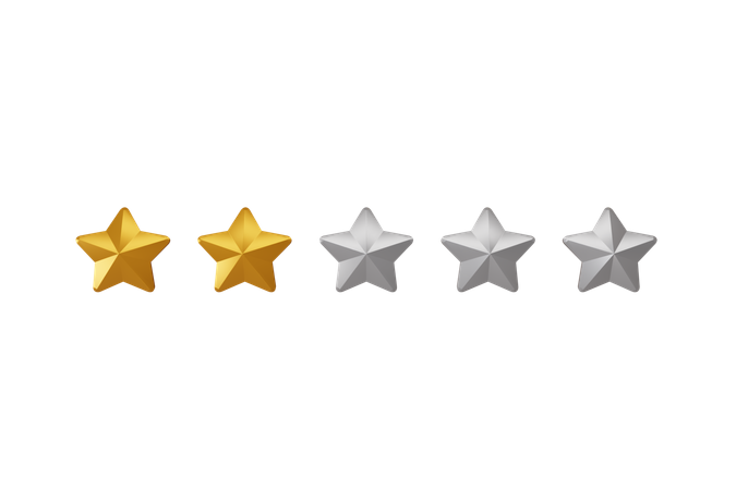 2 Star Rating  3D Icon