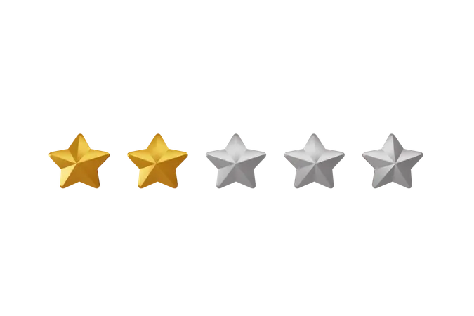 2 Star Rating  3D Icon