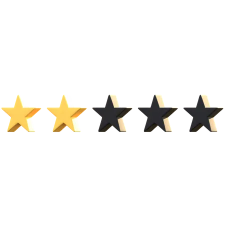 2 Sterne Bewertung  3D Emoji