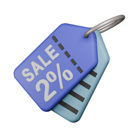 Étiquette de vente de 2 %  3D Icon