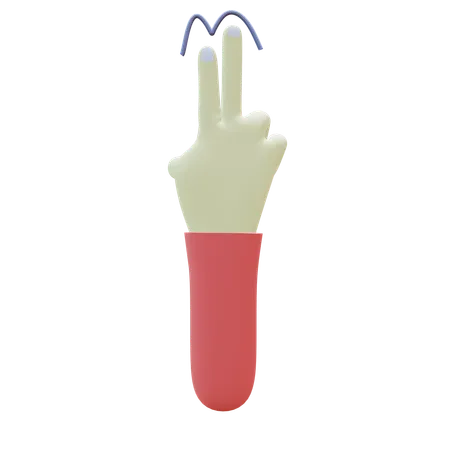 2 X gesto de toque con el dedo  3D Icon