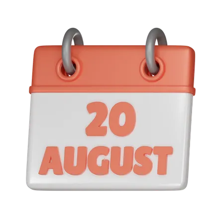 20 August  3D Icon