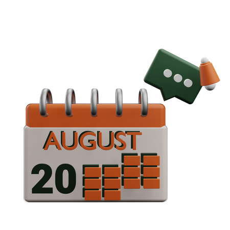 20 august  3D Icon
