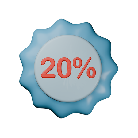 Selo de 20% de desconto  3D Icon