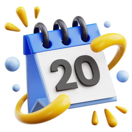 20 date  3D Icon