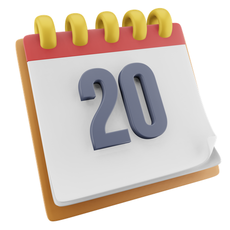 20 Date  3D Icon