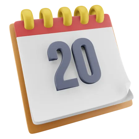 20 Date  3D Icon