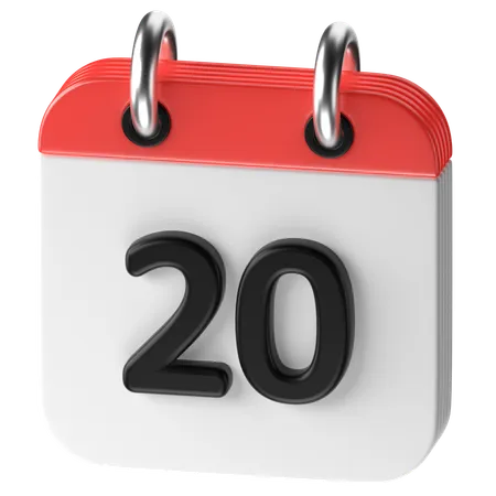 20 Date  3D Icon