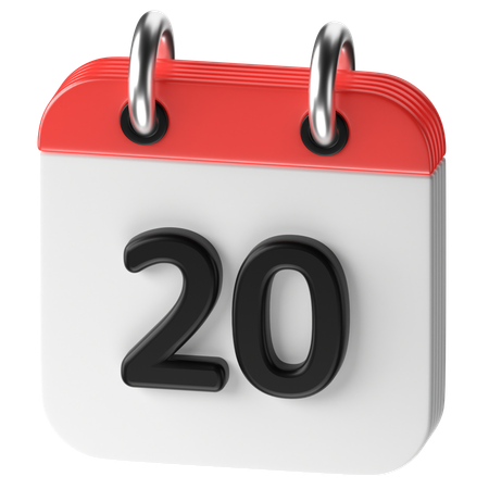 20 Date  3D Icon
