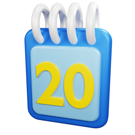 20 Date  3D Icon