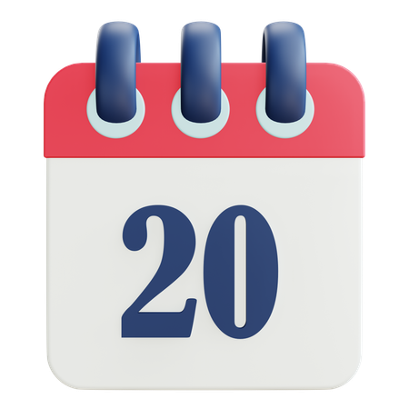 20 Date  3D Icon