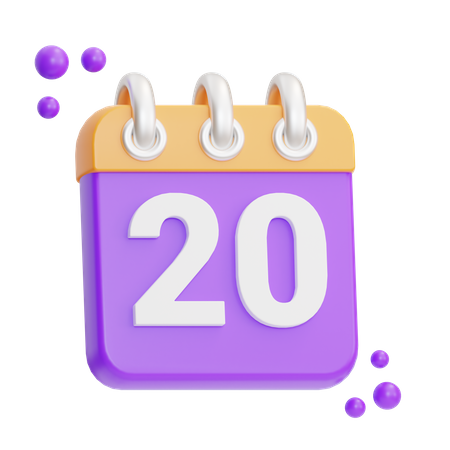 20 Date  3D Icon