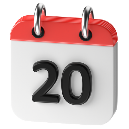 20 Date  3D Icon