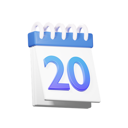 20 Date 3D Icon