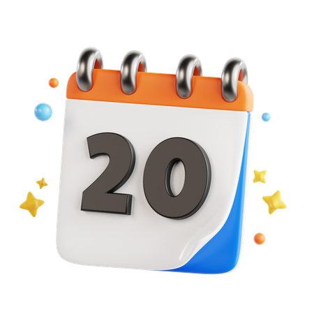 20 Datum  3D Icon