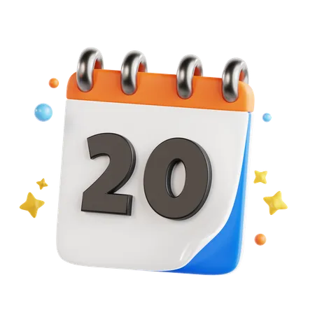 20 Datum  3D Icon