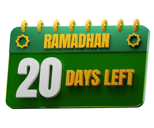20 Days Left to Ramadan  3D Icon