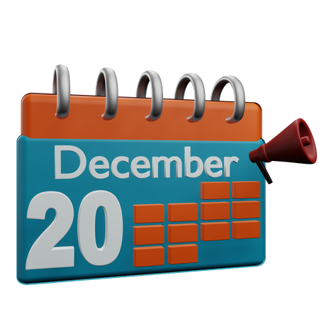 20 December  3D Icon