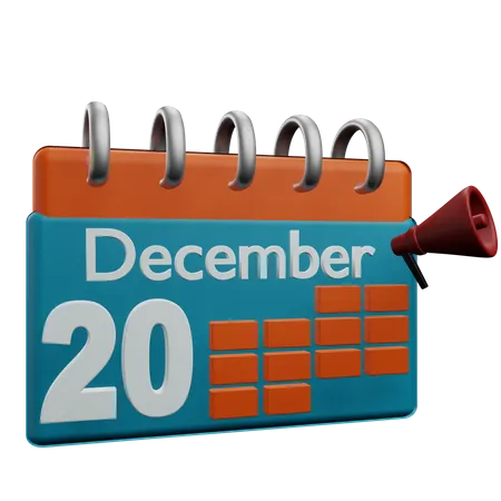 20 December  3D Icon