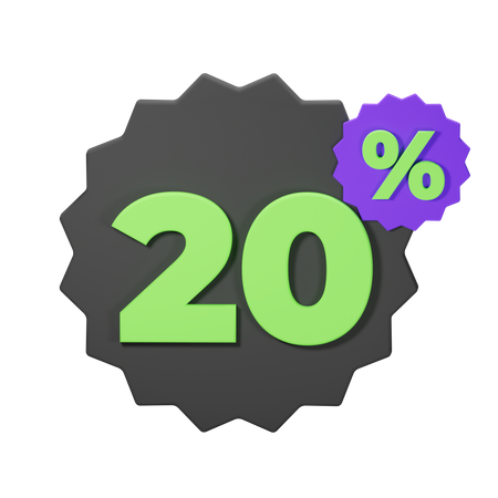 20% de desconto  3D Icon