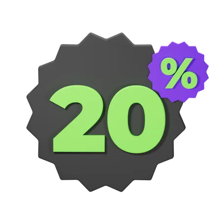 20% de desconto  3D Icon