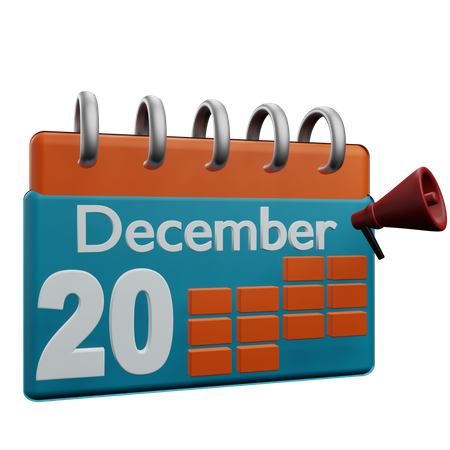 20 de diciembre  3D Icon