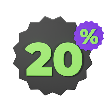 20% discount  3D Icon